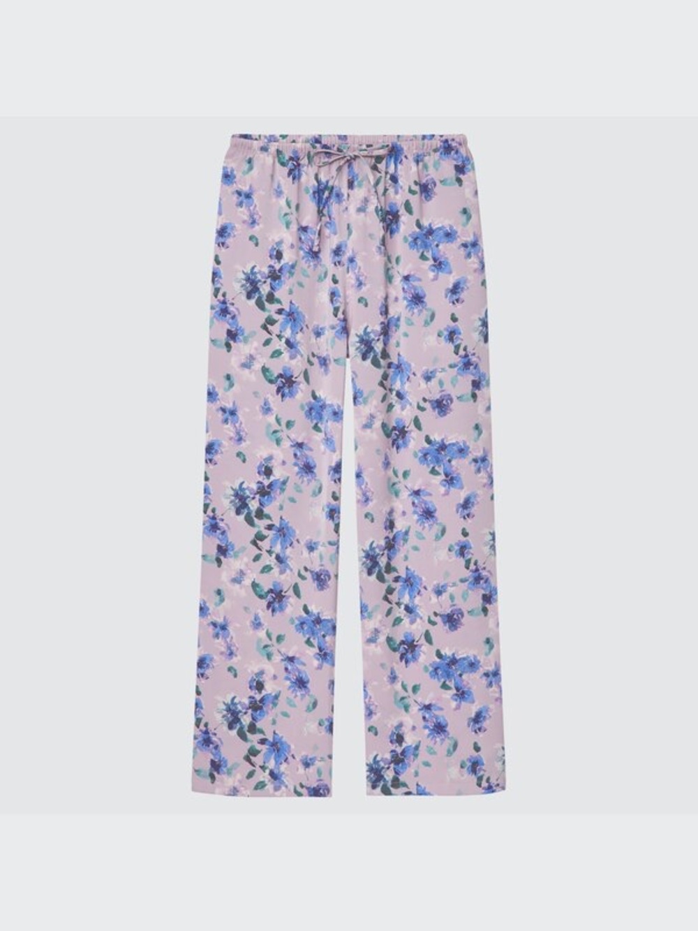 Uniqlo Floral Print Lavender and Blue Women’s Drawstring Pants